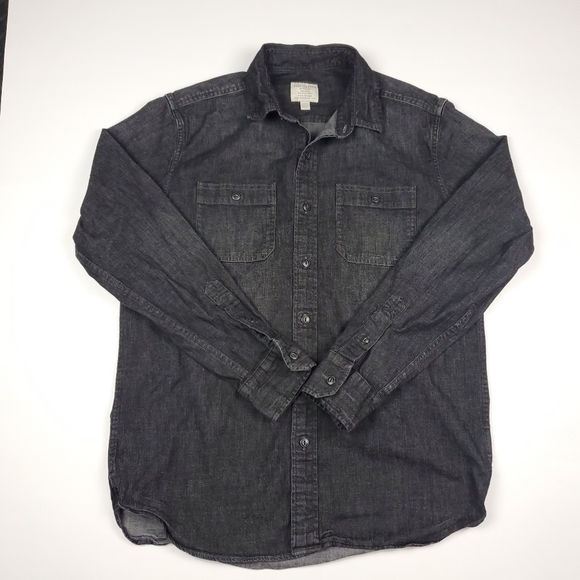 AEO - Mens Destressed/faded black denim shirt - Picture 1 of 1